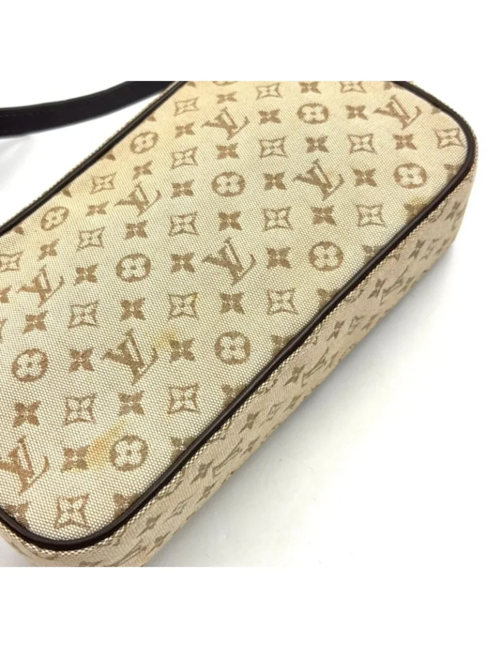 Louis Vuitton Juliette MM Monogram Mini Khaki Leather Canvas Dark Brown Beige